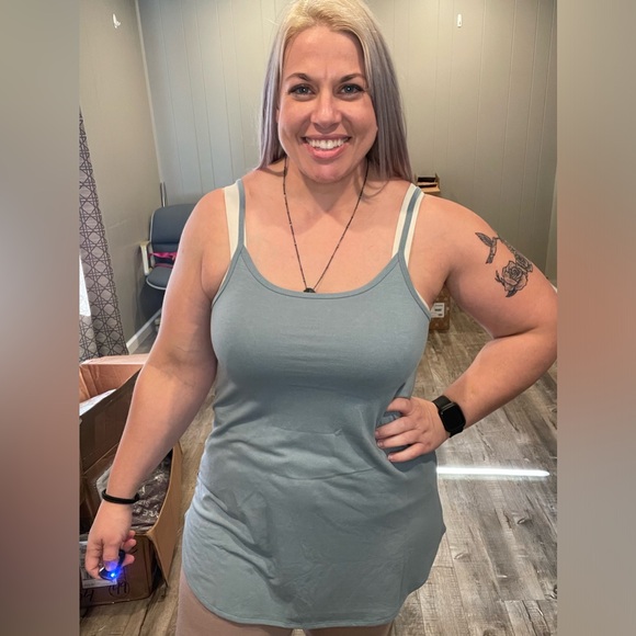 Zenana blue gray reversible cami - Picture 2 of 2